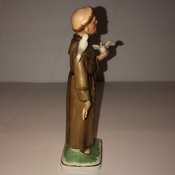 Vintage St. Francis of Assisi Porcelain Statue 8” Tall - Picture 4 of 9